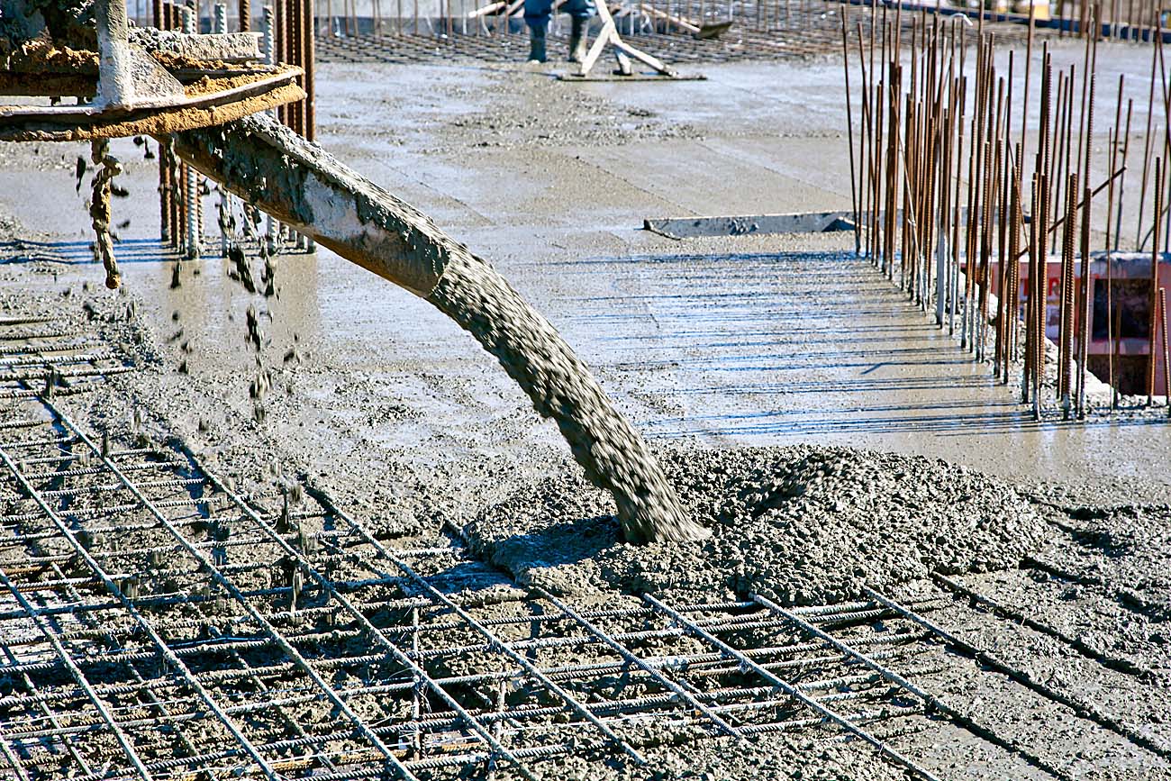 Concrete pouring in commercial construction