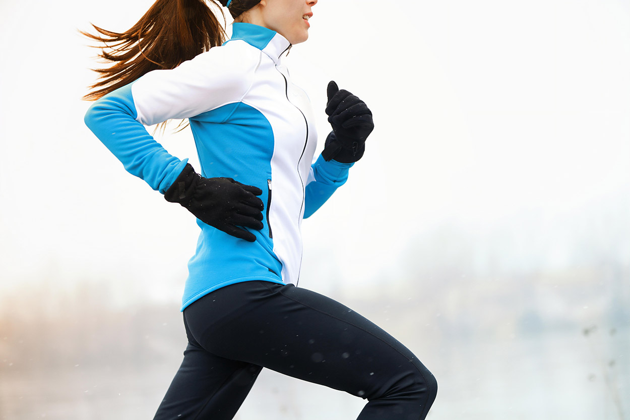 Woman Running On Nature