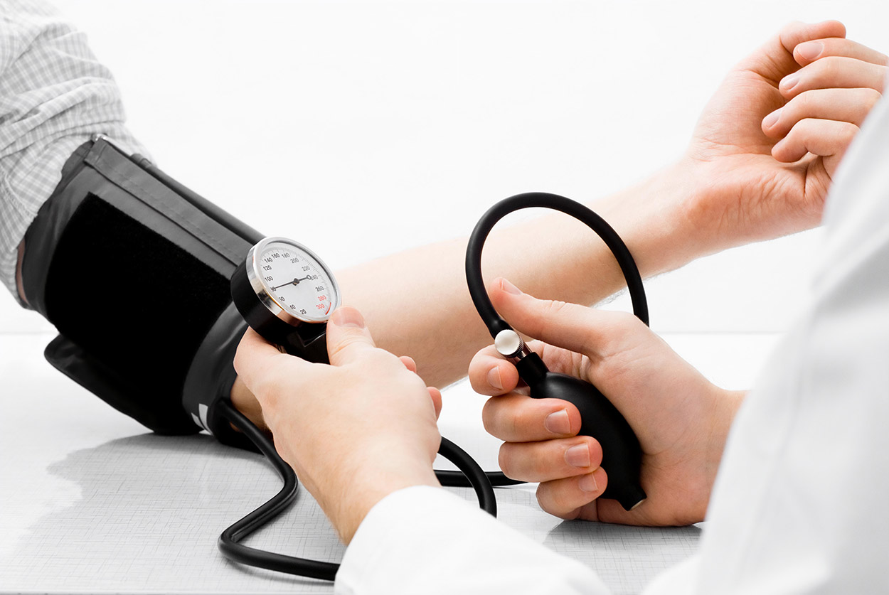 Checking blood pressure