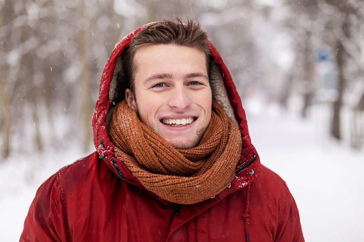 Man dressed in winter season