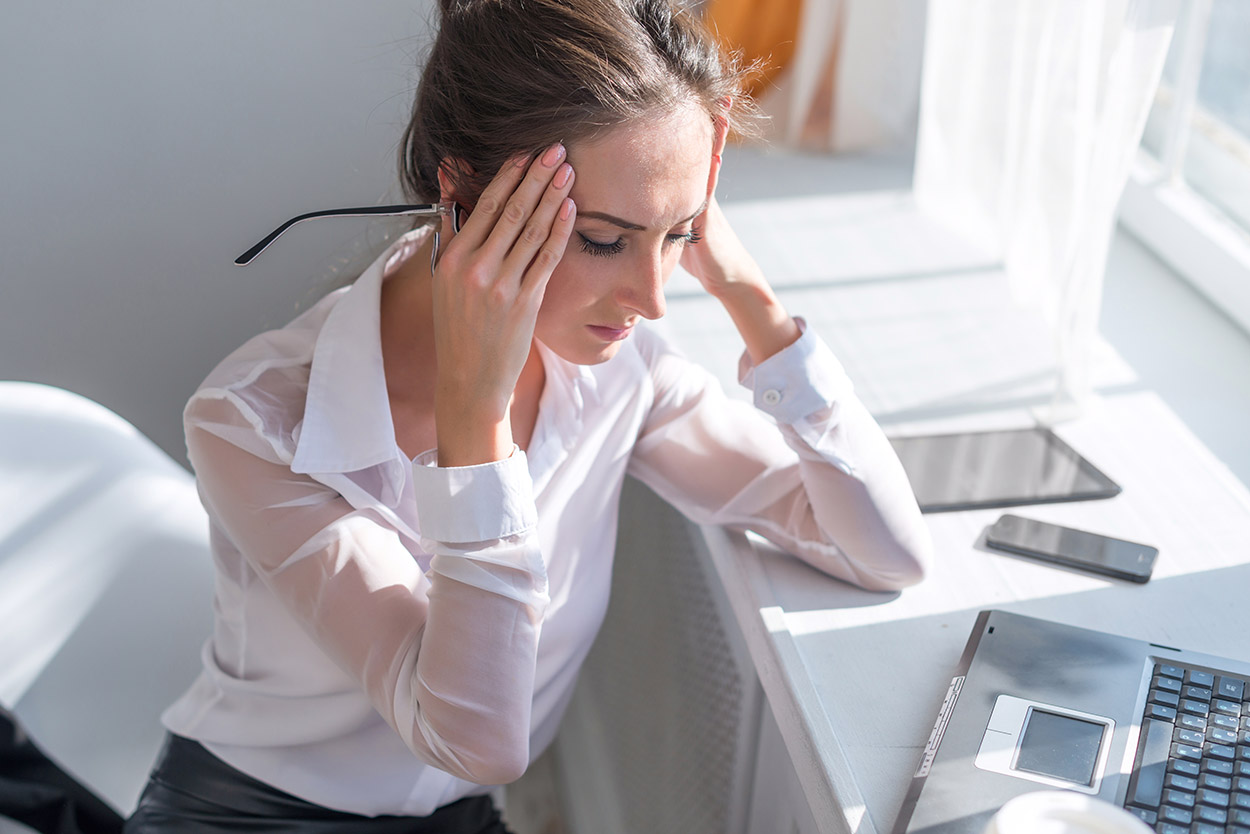 Woman feeling exhausted