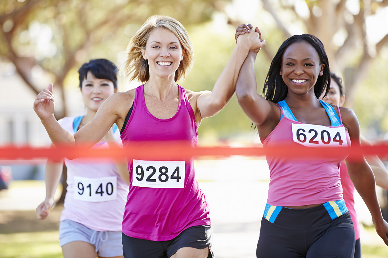 People Crossing Finish Line