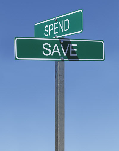 Savings Street Sign.