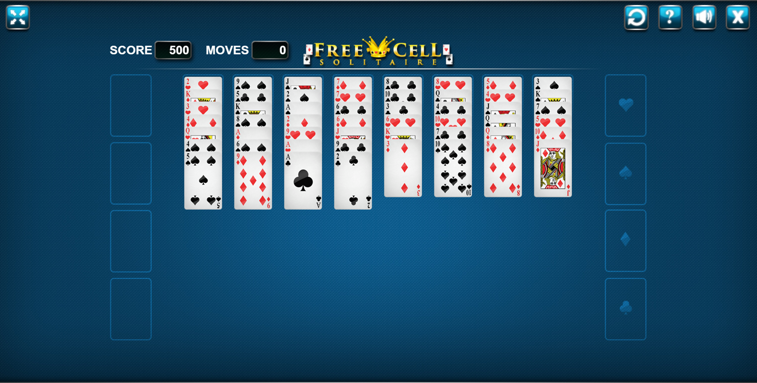 FreeCell Solitaire Card Game.