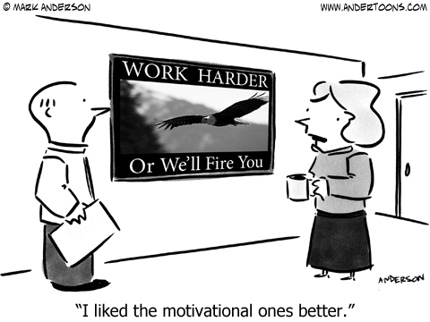 Motivational Poster Cartoon.